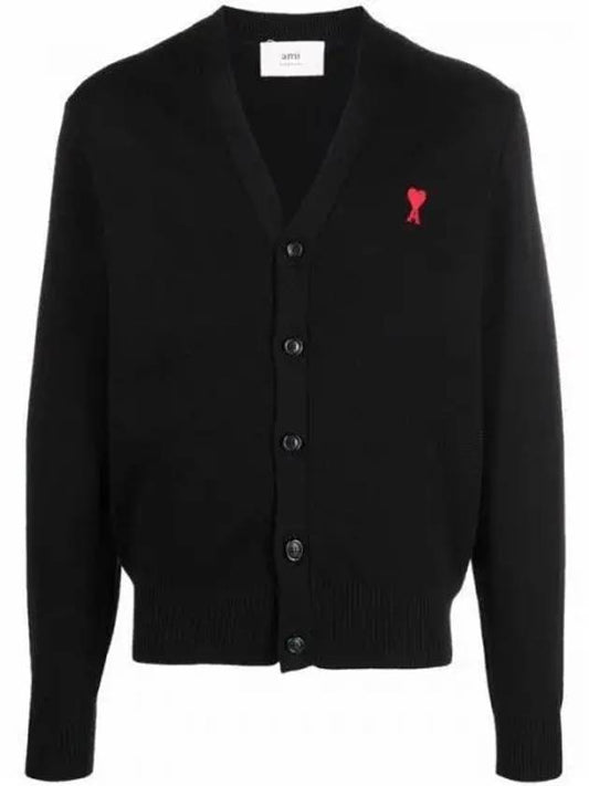 BFHKC001 001 Heart embroidery logo wool cardigan 1066263 - AMI - BALAAN 1