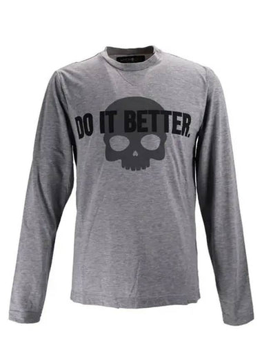 DO IT BETTER Round neck long sleeve men's tshirt gray 220617 015 - HYDROGEN - BALAAN 1