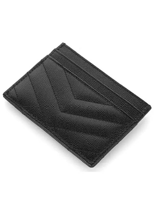 Gold Hardware Matelasse Caviar Leather Card Wallet Black - SAINT LAURENT - BALAAN 5