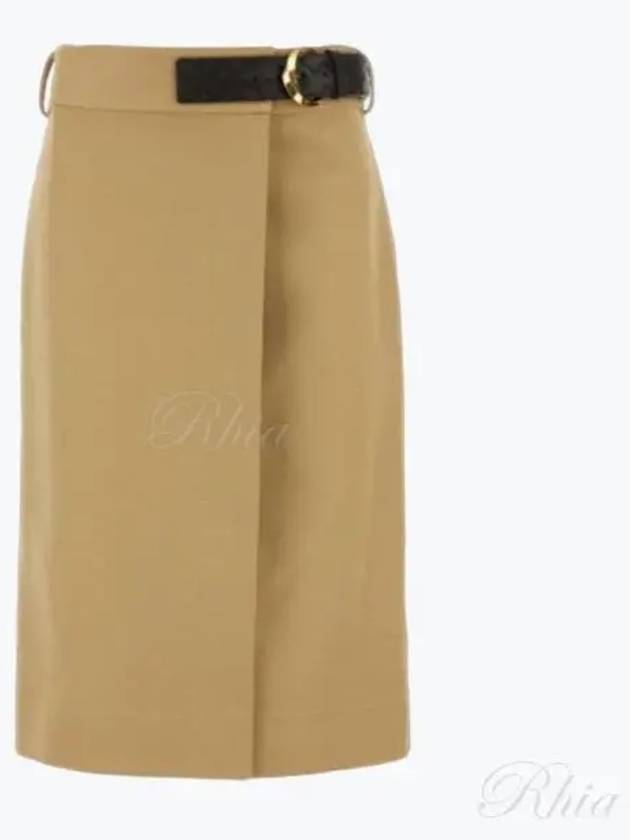 Belted Midi H-Line Skirt Nude - BOTTEGA VENETA - BALAAN 2