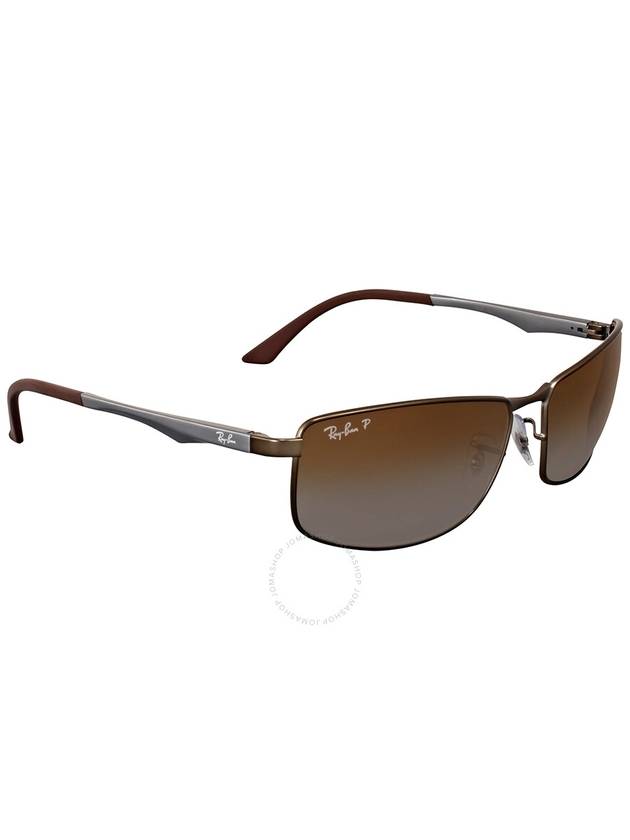 Ray Ban Brown Gradient Rectangular Men's Sunglasses RB3498 029/T5 64 - RAY-BAN - BALAAN 2