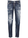 Women Bleach Wash Jennifer Crop Jeans Blue - DSQUARED2 - BALAAN 1