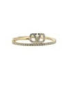 V Logo Metal Swarovski Crystal Ring Gold - VALENTINO - BALAAN 2