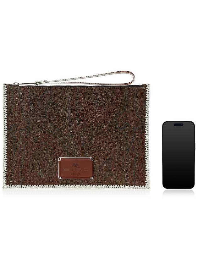 Paisley Clutch Bag Brown - ETRO - BALAAN 7