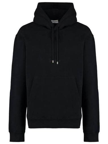 Logo Hoodie Black - SAINT LAURENT - BALAAN 1