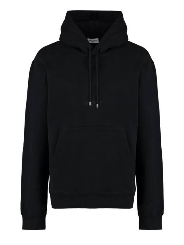 Logo Hoodie Black - SAINT LAURENT - BALAAN 1