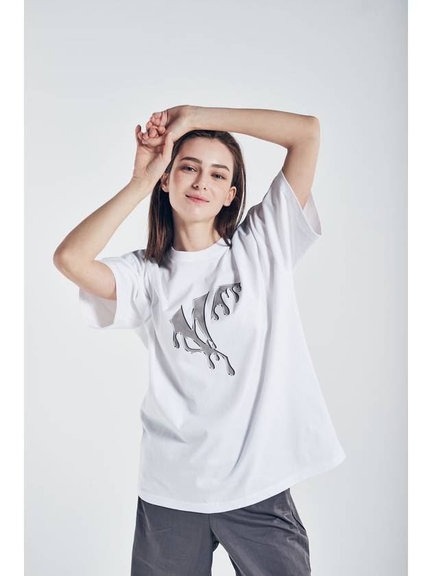 Melting Silver Signature Graphic Short Sleeve T-Shirt White - CETO - BALAAN 5