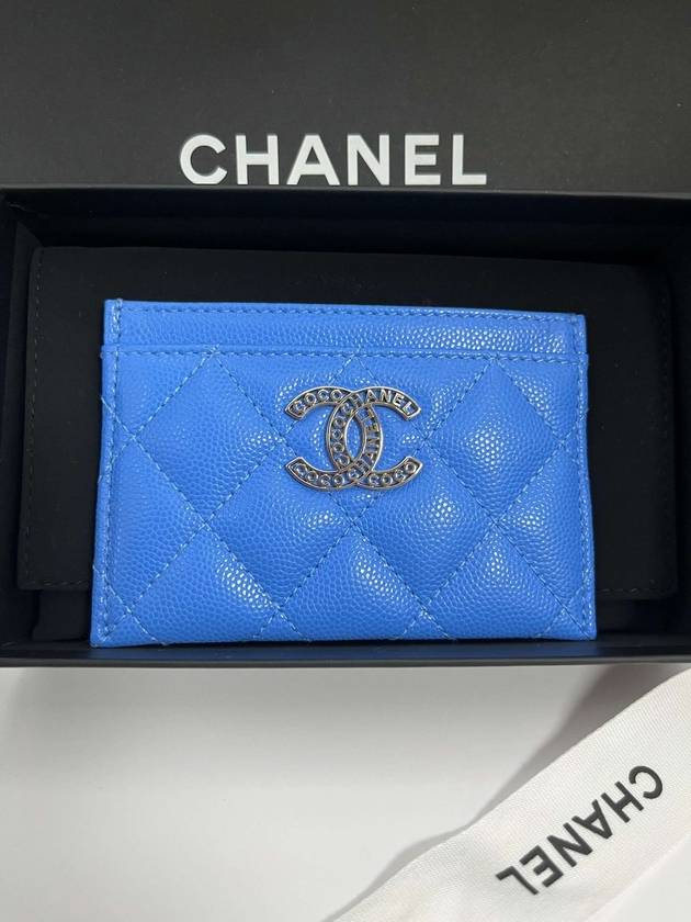 CC logo card holder blue wallet AP3832 - CHANEL - BALAAN 2