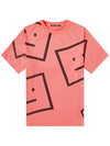 All Over Face Crew Neck Short Sleeve T-Shirt Pink - ACNE STUDIOS - BALAAN 3