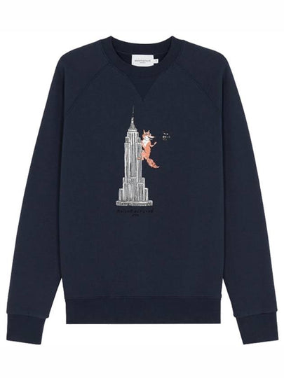 Men's Oly Empire Fox Cotton Sweatshirt Navy - MAISON KITSUNE - BALAAN 2