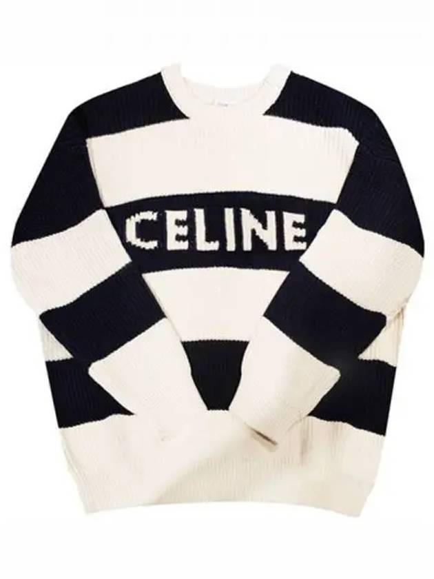 Logo Stripe Knit Top Ecru - CELINE - BALAAN 2