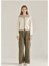 Pudding wool collar knit zip up ivory - MICANE - BALAAN 6