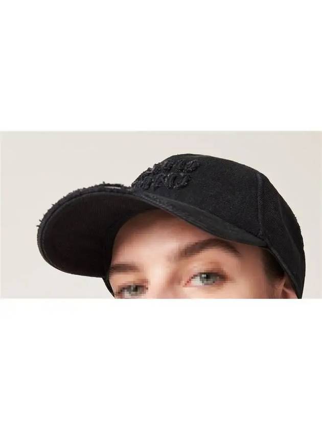 Logo Denim Ball Cap Black - MIU MIU - BALAAN 4