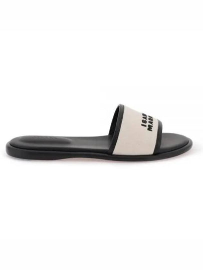 Women's VIKEE Logo Cotton Slippers Ecru Black - ISABEL MARANT - BALAAN 2