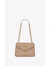 Bronze Monogram Loulou Matelasse Y Leather Small Shoulder Bag Beige - SAINT LAURENT - BALAAN 2