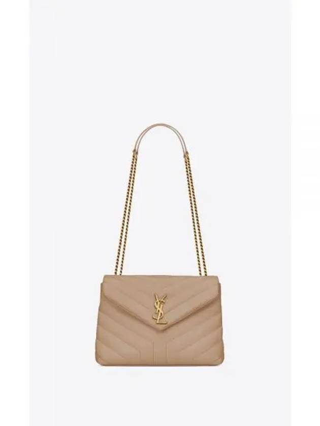 Bronze Monogram Loulou Matelasse Y Leather Small Shoulder Bag Beige - SAINT LAURENT - BALAAN 2