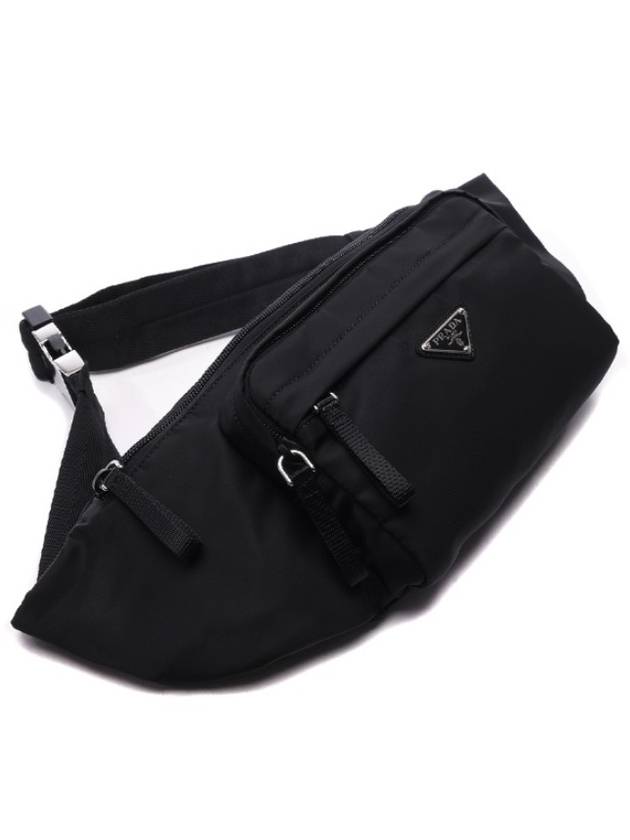 Testo triangle logo belt bag biker black 2VL005 2A6D - PRADA - BALAAN 4