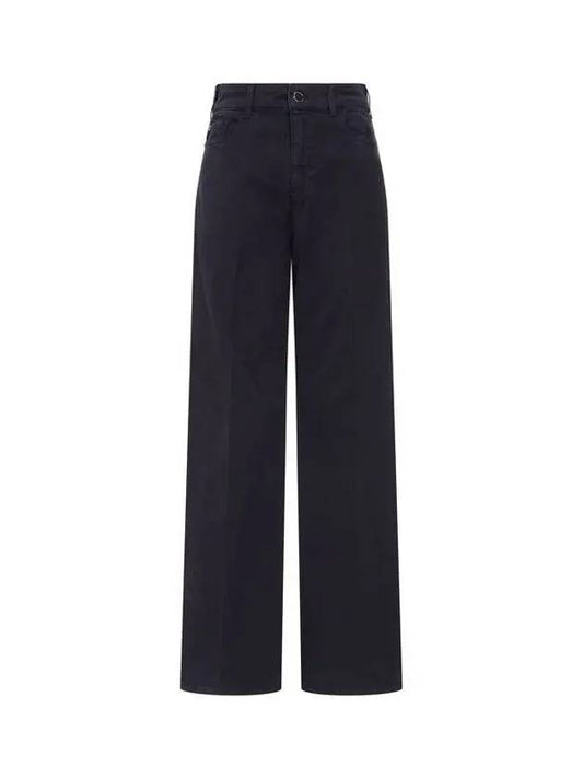 Women s Logo Patch Flare Leg Denim Pants Navy - EMPORIO ARMANI - BALAAN 1