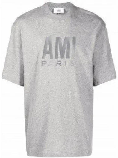 Logo Print Short Sleeve T Shirt Heather Gray UTS003725055SS22 1237335 - AMI - BALAAN 1