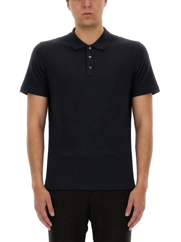 Bronn Cotton Short Sleeve Polo Shirt Navy - THEORY - BALAAN 3