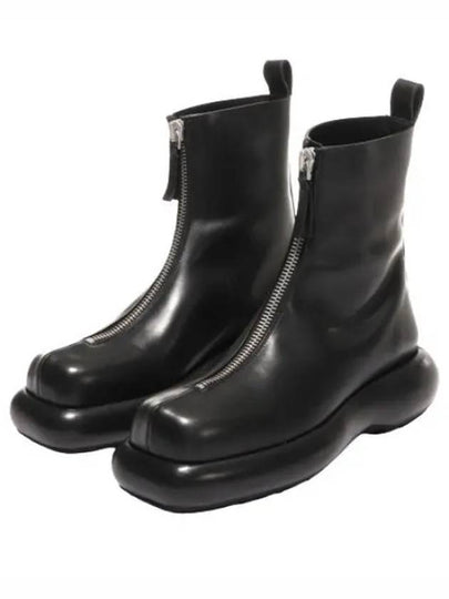 Square Toe Calf Leather Ankle Boots Black - JIL SANDER - BALAAN 2