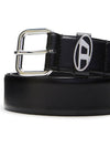 B 1DR Oval D Loop Leather Belt Black - DIESEL - BALAAN 3