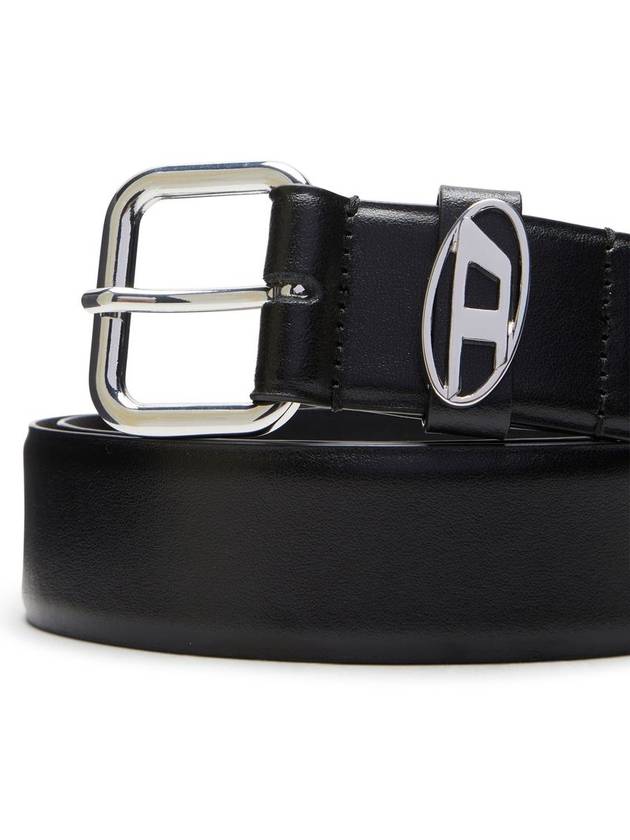 B 1DR Oval D Loop Leather Belt Black - DIESEL - BALAAN 3