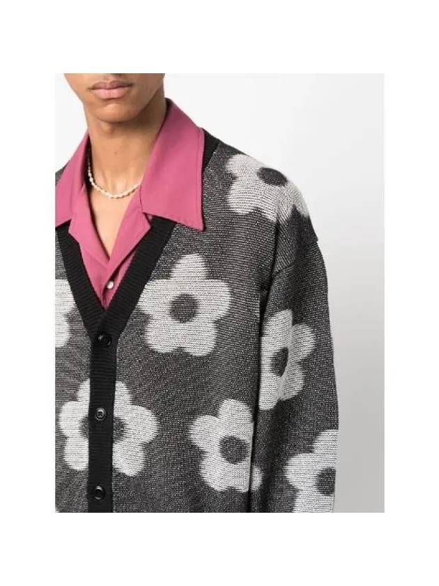 Flower Spot Cotton Cardigan Black - KENZO - BALAAN 6