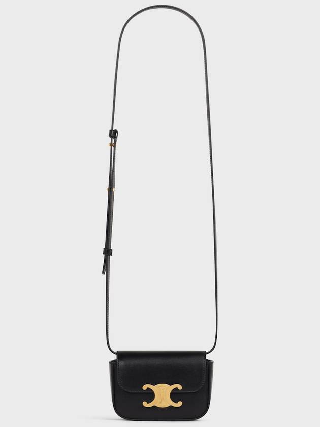 Triomphe Small Shiny Calfskin Cross Bag Black - CELINE - BALAAN 5