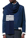 Striped Cashmere Muffler Navy - THOM BROWNE - BALAAN 4