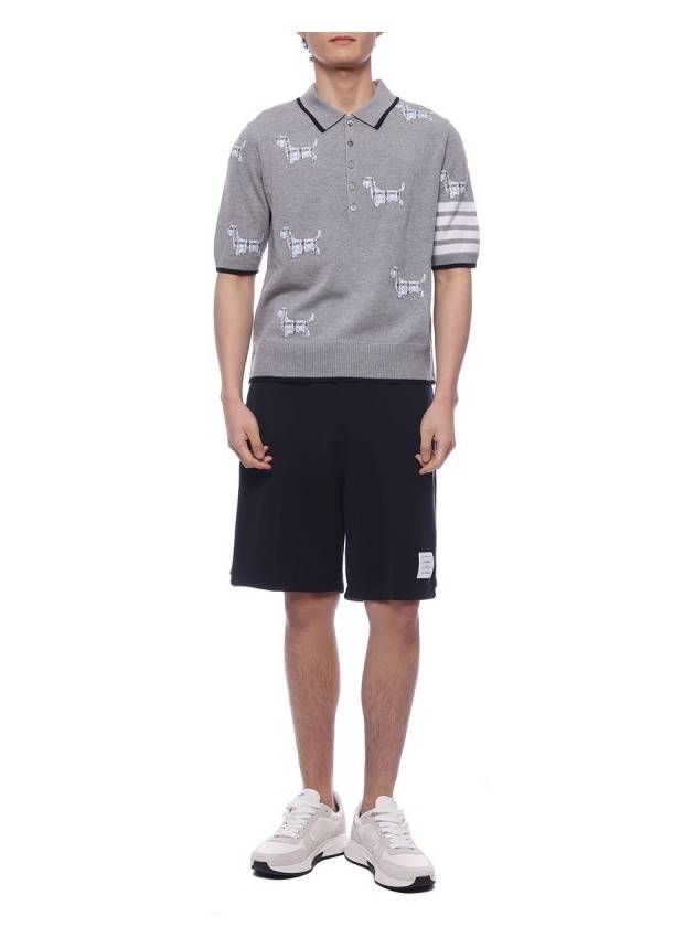 Hector Diagonal Virgin Wool Short Sleeve Polo Shirt Grey - THOM BROWNE - BALAAN 4