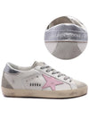 Women's Superstar Silver Heel Tab Pink Star Low Top Sneakers White - GOLDEN GOOSE - BALAAN 3