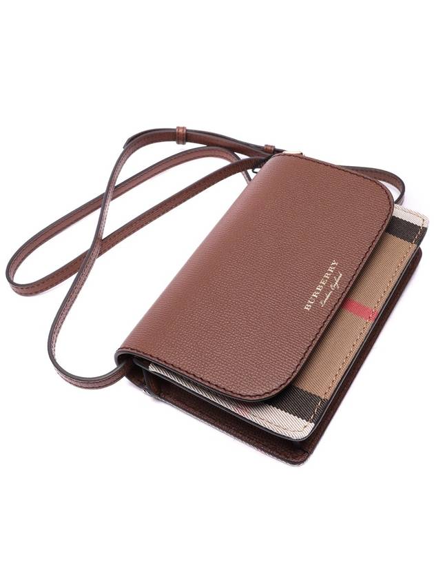 Hampshire House Check Crossbody Bag Tan Brown - BURBERRY - BALAAN 6