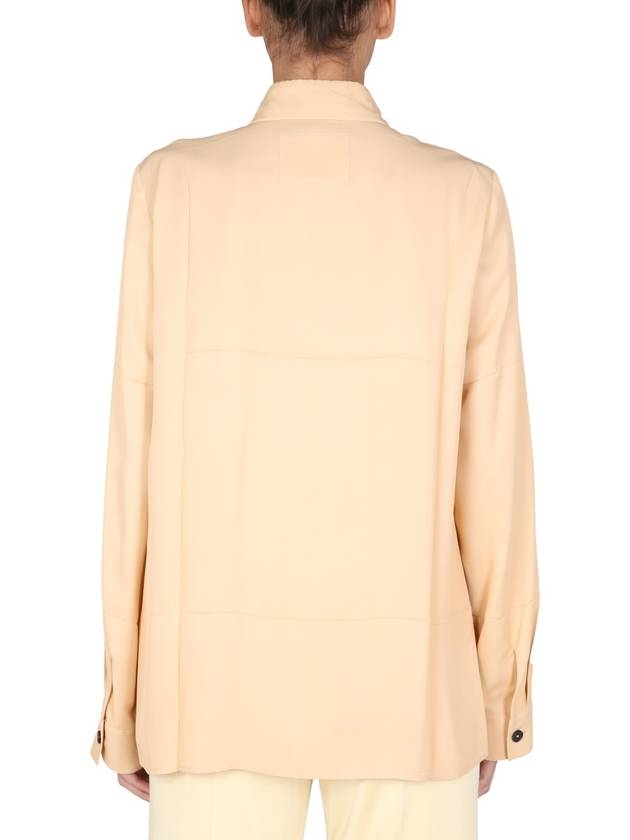 Women's Point Collar Boxy Fit Long Sleeve Blouse Pink - JIL SANDER - BALAAN 4