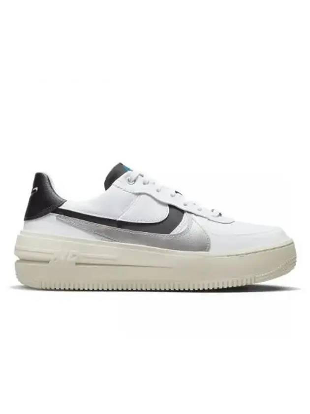 Air Force 1 Platform Low Top Sneakers Metallic Silver White - NIKE - BALAAN 1