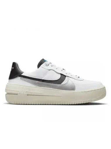 Women's Air Force 1 Platform Low Top Sneakers White Metallic Silver - NIKE - BALAAN 1