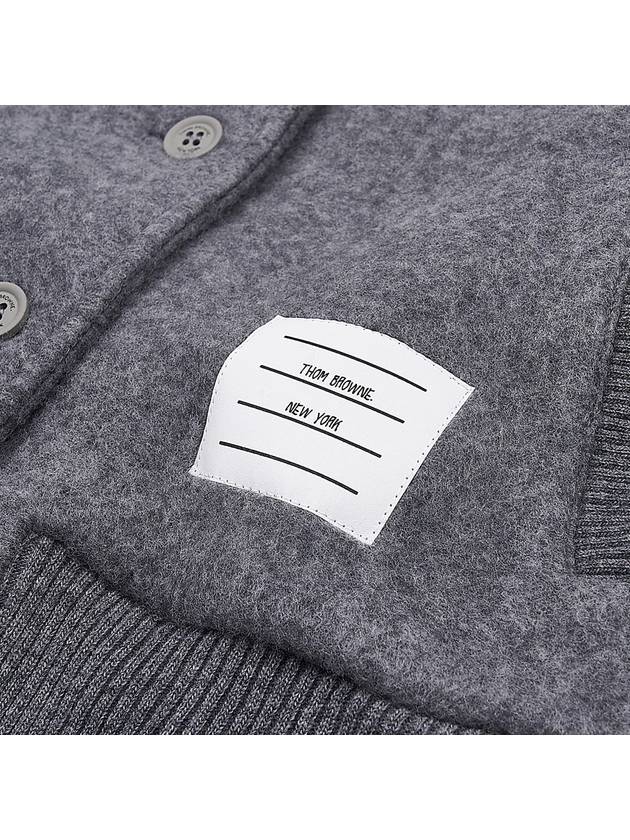 Striped Wool Fleece Bomber Jacket Gray - THOM BROWNE - BALAAN 10