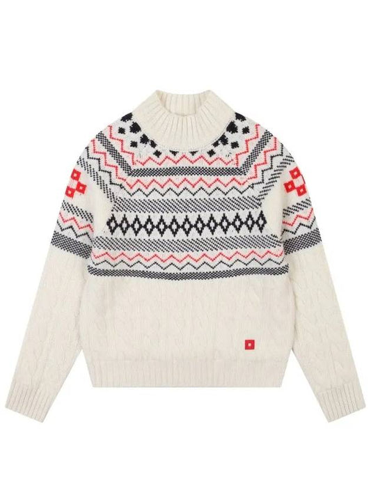 Punchka Knit Sweater OF2622LB WHITE - ONOFF - BALAAN 2