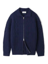 Fisherman collar zip up cardigan navy - INDUST - BALAAN 6