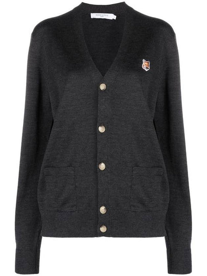 Fox Head Patch Classic Cardigan Anthracite - MAISON KITSUNE - BALAAN 2