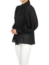 Women's Lace Insert Collar Long Sleeve Cotton Blouse Black - VANESSA BRUNO - BALAAN 6