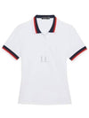 Women's Pleated Collar Tech Short Sleeve Polo Shirt White - G/FORE - BALAAN 2