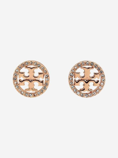 Miller Crystal Stud Earrings Rose Gold - TORY BURCH - BALAAN 2