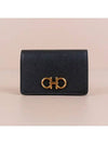 Gancini Leather Card Wallet Black - SALVATORE FERRAGAMO - BALAAN 3