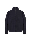 Shadow Reverse Stockinette Stitch Knit Track Jacket Black - STONE ISLAND - BALAAN 1