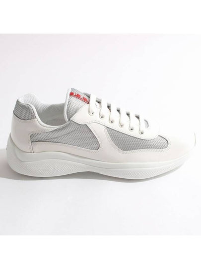 America's Cup Low Top Sneakers Silver White - PRADA - BALAAN 2