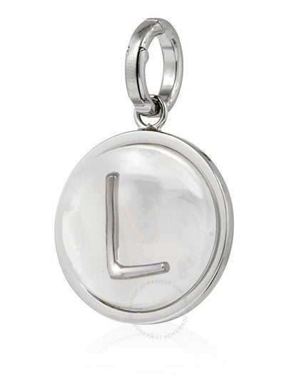 Burberry Marbled Resin L' Alphabet Charm In Palladium/Mother-Of-Pearl - BURBERRY - BALAAN 2