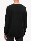 Waffen Patch Round Neck Wool Knit Top Black - STONE ISLAND - BALAAN 4