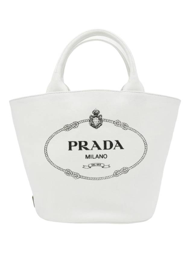 Canapa Hemp Logo Tote Shoulder Bag 1BG186 ZKI F0009 - PRADA - BALAAN 1