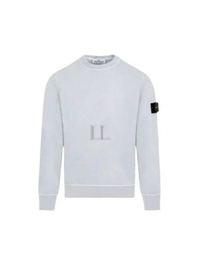 Garment Dyed Malfile Crewneck Sweatshirt Sky Blue - STONE ISLAND - BALAAN 2